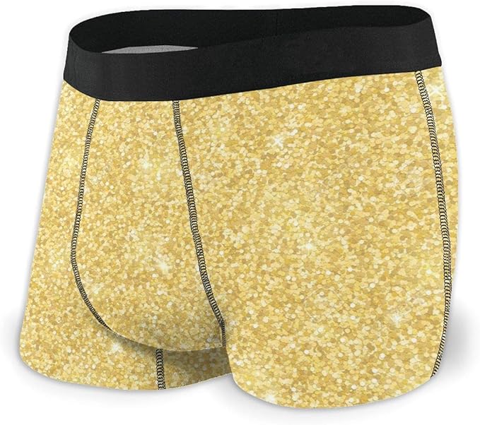 Bigfei LightGoldGlitter Men's Underwear Breathable Trunks SXXL