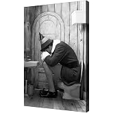 Funny Movie Bathroom Wall Art-Humor Elf Movie Posters for Bathroom Wall Decor-Black And White Art The Toilet Poster Canvas Prints for Christmas Bathroom Decor