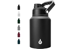 BJPKPK 64 oz Insulated Water Bottle, Dishwasher Safe Half Gallon Water Bottle with Ergonomic Handle, BPA Free Leak Proof Wate