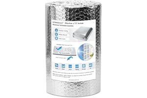 UCINNOVATE Bubble Reflective Insulation Roll, 39’’ x 137’’ Double Side Foil Thermal Insulation Sheet for Winter, Windows Alum