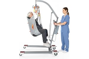 MediHoist 2IN1 Electric Patient Lift-440lbs Body Transfer Lift, Corded & Cordless for Home Medical Transfer, Commode Sling Included, 10FT Power Cord