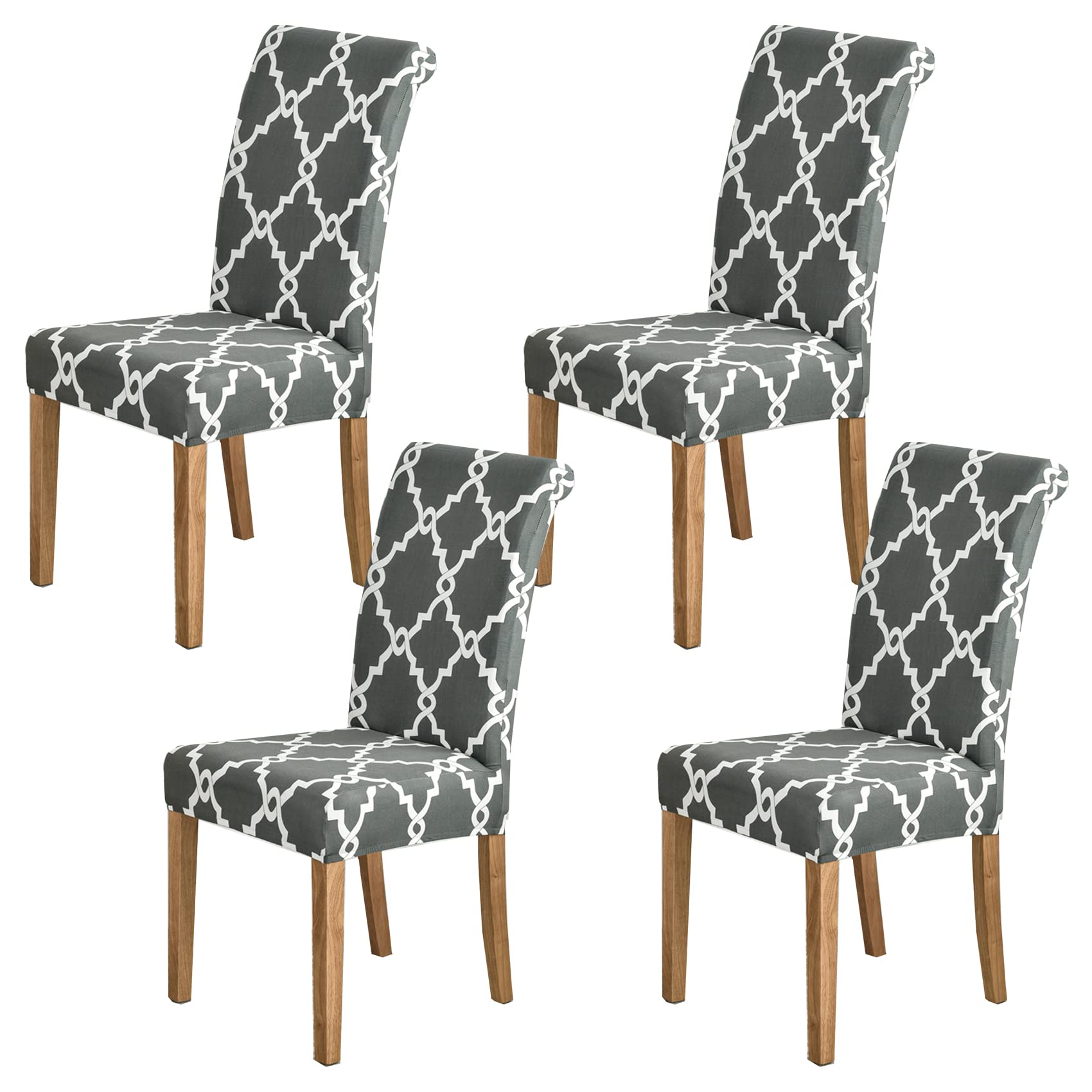 HZDHCLH Chair Covers Set of 4/6 Stretch Modern Chair Slipcovers for Dining Room Kitchen Wedding Party Washable Chair Protector(4pcs,Cannage) — image 1