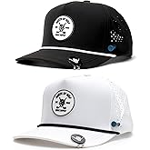 BRIMZ Golf Performance Hat - Tee Holder & Magnetic Ball Marker - Breathable, Sweat & Water Resistant Golfing Snapback Hat