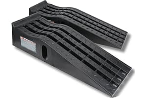 PEAKTOW Car Ramp 6-1/4" Lift 6,500 Lbs Capacity Per Pair 13,000 Lbs G.V.W, Vehicle Service Ramp, 2-Pack, Black, PTN0003