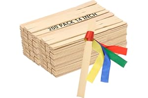 ZOENHOU 200 PCS 14 Inch Paint Sticks, Premium Wooden Paint Stir Waxing Sticks for Crafts Crafting Resin Craft Wood Crafts Pad