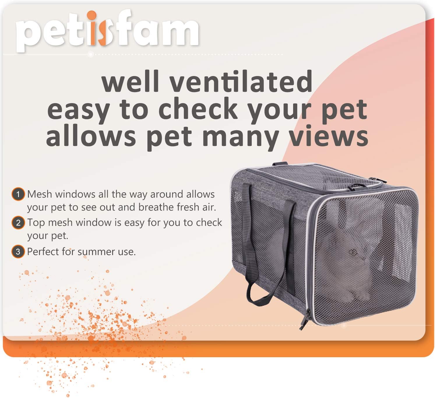 petisfam Top Load Pet Carrier for Large and Medium Cats : Pet Supplies