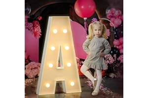 Tongjoy 3FT Marquee Light Up Letters, Large Light Up Letters for Baby Shower Party Backdrop Decor, Marquee Letters for Birthday Wedding Engagement Party Decorations, Mosaic Letter A