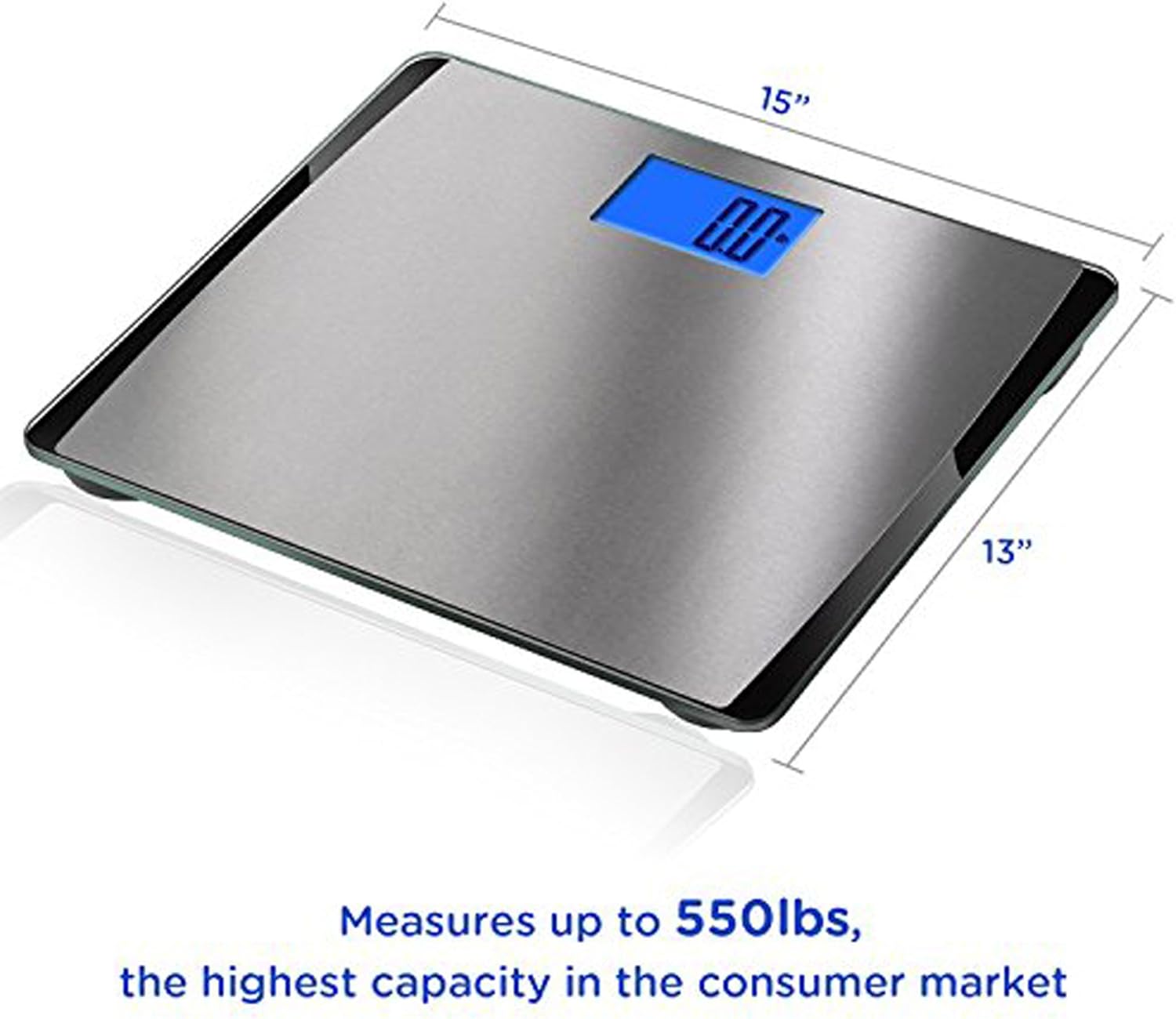 EatSmart Precision 550 Pound Extra-High Capacity Digital Bathroom Scale with Extra-Wide Platform: Health & Personal Care