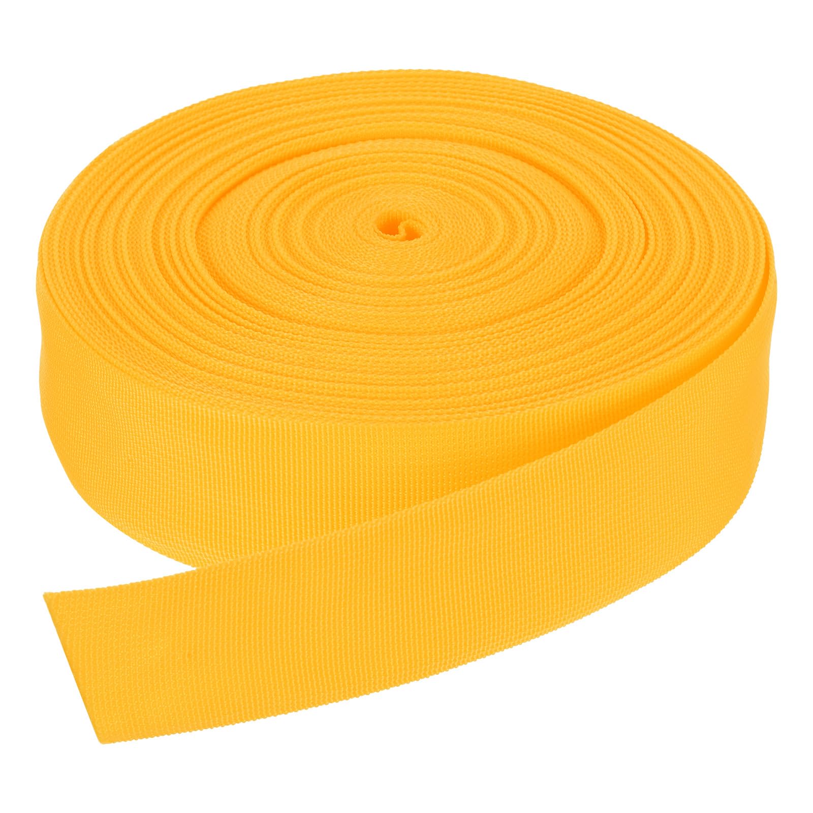 DMiotech 50 Yard x 2 Inch Width Nylon Webbing Strap Poly Flat Webbing Strapping for DIY Craft Backpack Strapping, Sewing, Outdoor Gear Repair, Dark Yellow