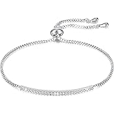 KristLand 18K Gold Plated Bar Bracelet, Classical Cubic Zircon Bar Bracelet for Women Jewelry Birthday Gift Chain Adjuatable Long Slider