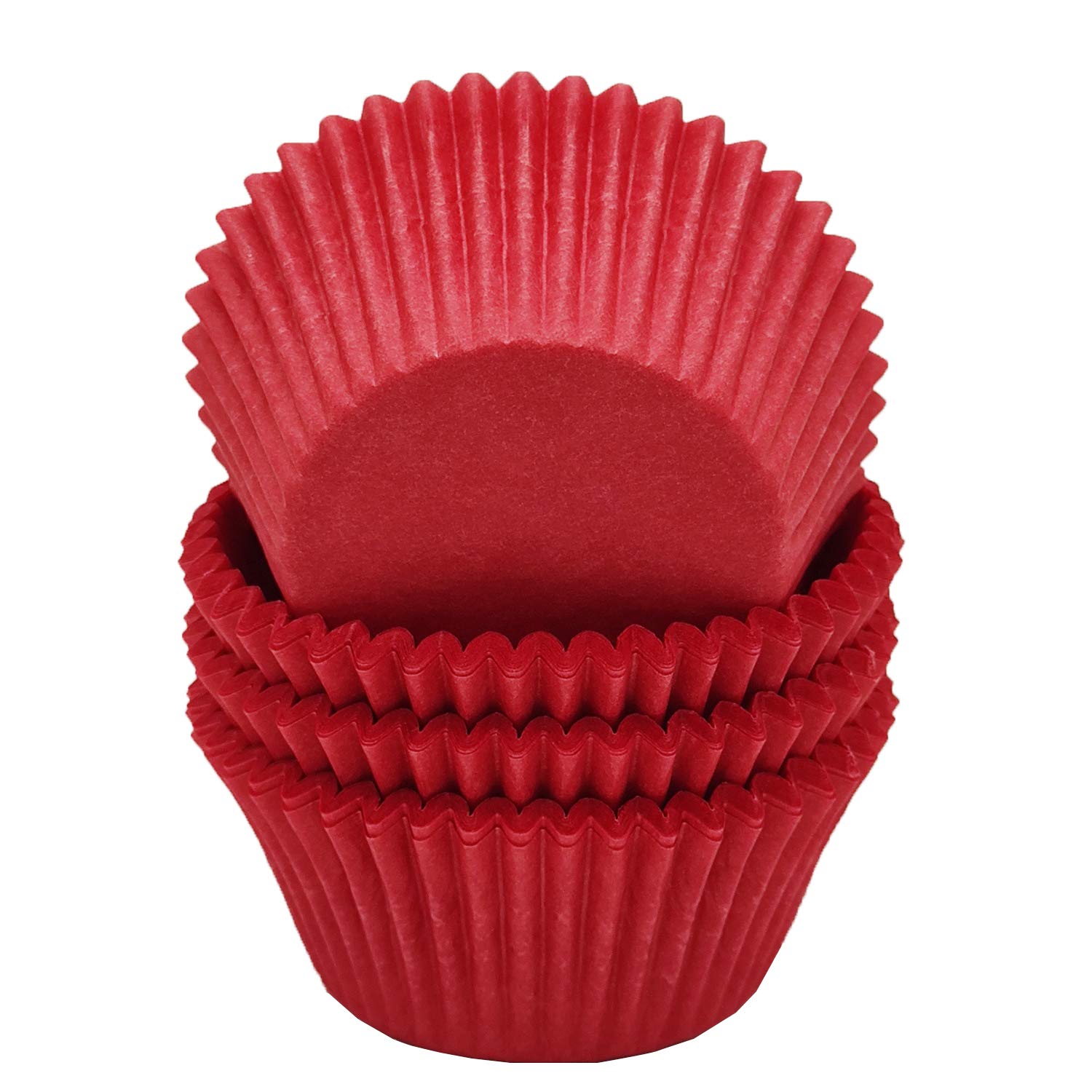 Photo 1 of Mombake Premium Red Greaseproof Cupcake Liners Muffin Paper Baking Cups Standard Size, 100-Count