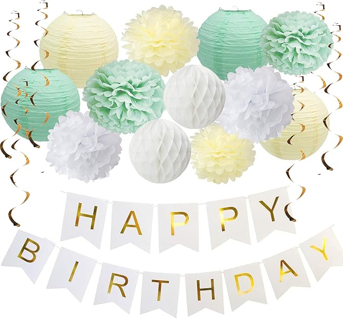 Mint Green Birthday Decorations, Party Decorations Supplies