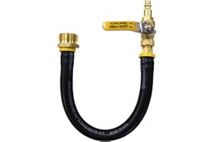 VIBRANT YARD COMPANY Vibrant Yard Co. LLC Winterize RV, Motorhome, Boat, Camper, and Travel Trailer: Air Compressor Quick-Connect Plug to Male Garden Hose Faucet Blow Out Adapter with Valve, 14" Long, Lead-Free