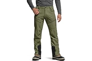 CQR Men’s Softshell Fleece Lined Winter Hiking Pants, Water Resistant Insulated Thermal, Outdoor Tactical Warm Snow Ski Pants