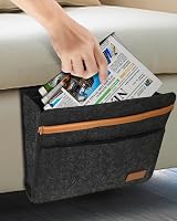 ERKOON Bedside Storage Pocket Felt Bedside Organizer Dark Grey view 5