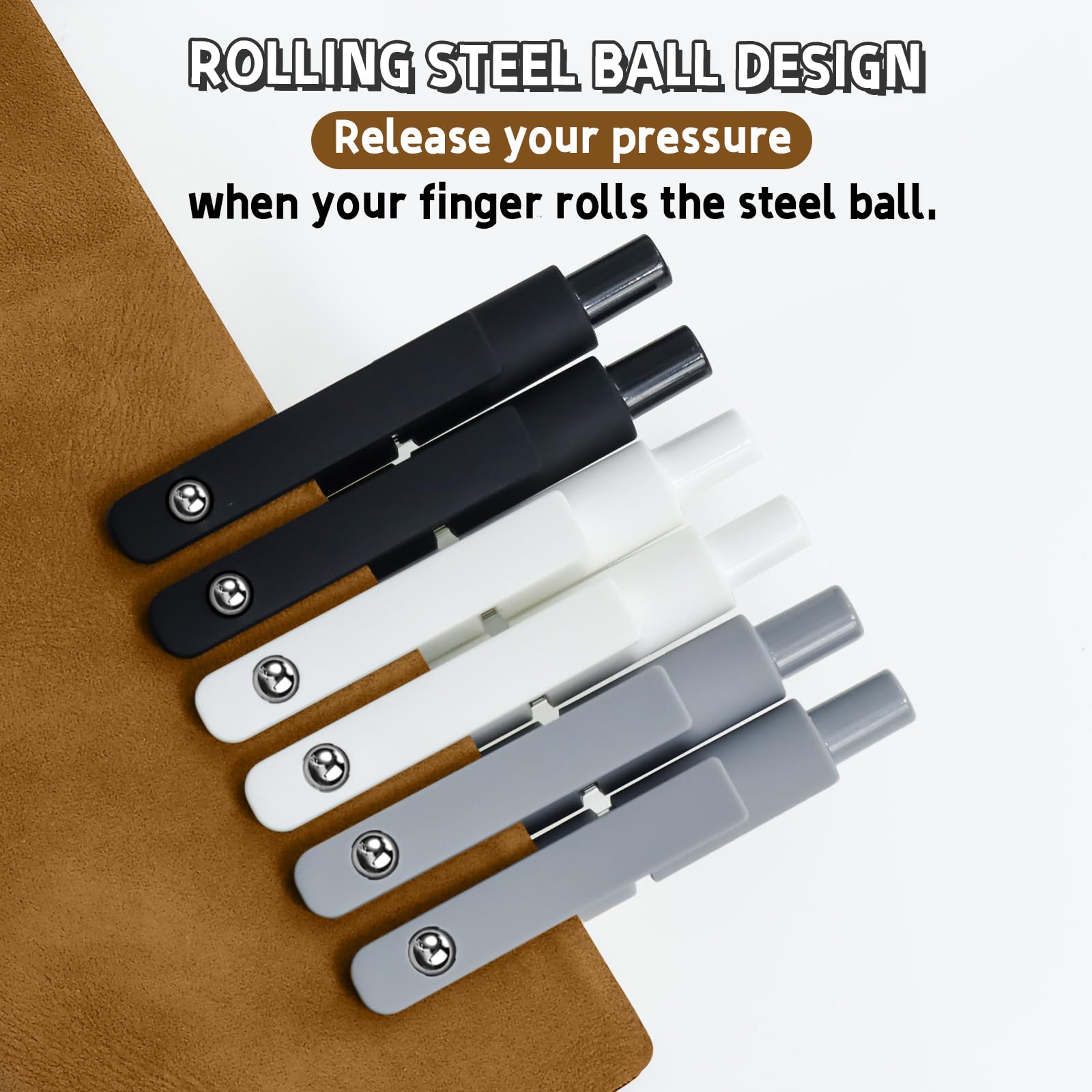 UIXJODO 6 Pcs Gel Pens 0.5mm Quick Dry Black Ink Pens Fine Point Smooth Writing Pen, Cute Office and School Supplies Gifts for Women Teacher Students (6 Pcs Black White Grey Silver)