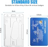 Vicloon Vertical 2-Card Badge Holder Clear Plastic 2 Pack view 2