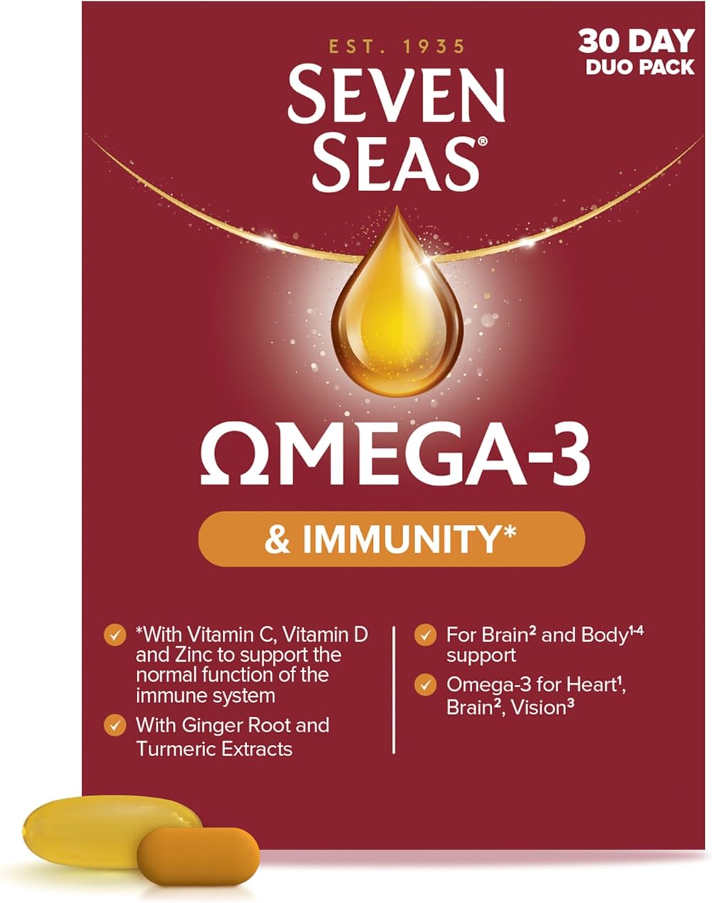 Seven Seas Omega-3 Fish Oil Immunity Duo Pack 30 Capsules + 30 Tablets