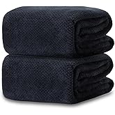 Feyocn 2 Pack 40"x 80" Extra Large Bath Towel Sheet Set, Oversized Bath Sheet Towels for Adults Soft Highly Absorbent Quick Dry Towels Set for Bathroom Hotel Spa Black