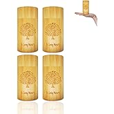 Small Scattering Urns for Human Ashes, Biodegradable Bamboo Tubes with Tree of Life Pattern, 1.9''x3.8'', 4 Pieces
