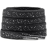DELELE Print Flat Shoelaces for Sneaker: Cement Athletic Shoe Laces 2 Pairs | 8MM Wide, Replacement Shoestrings, Fit Men Women