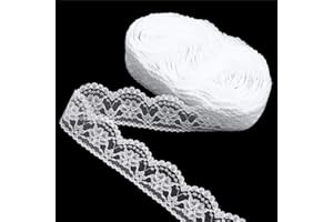 ZNZAKKA White Lace Ribbon Sewing Flower Lace Trim for Crafts Bridal Wedding Decorations, Bouquet and Gift Packaging (1.4Inch, 22 Yards)