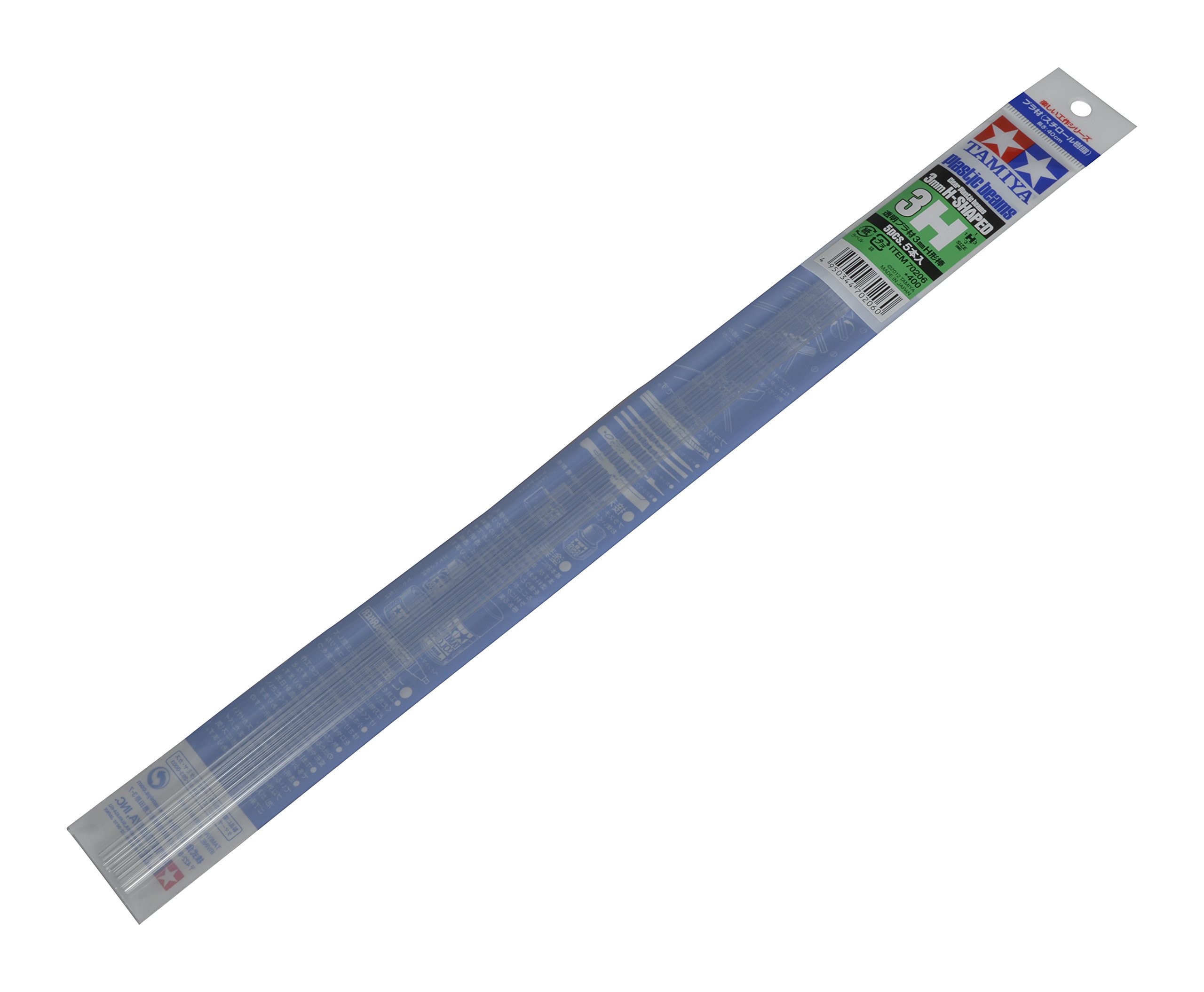 TAMIYA 70206 – H Frame 3 x 3 mm, 5 Pieces, Clear Plastic, 400 mm,