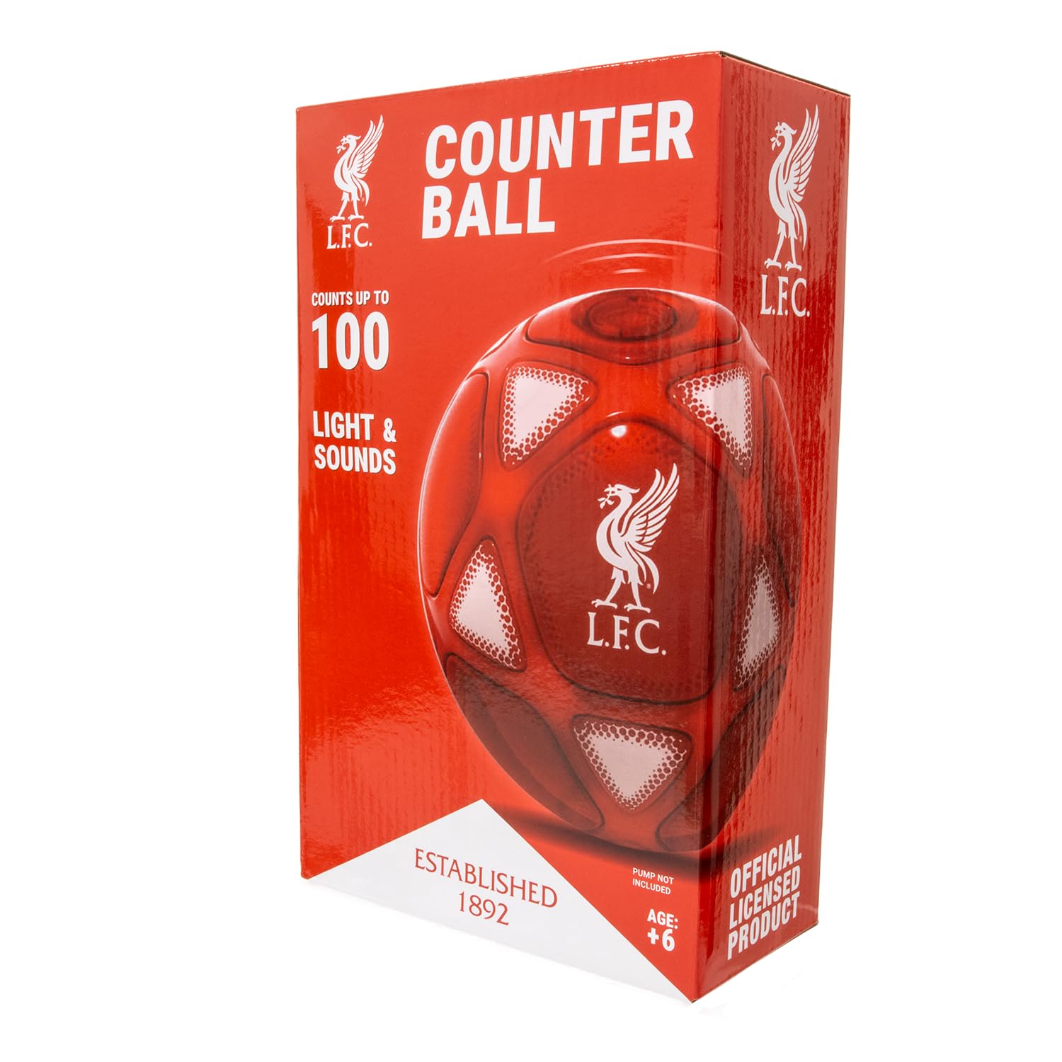 Smart Ball Liverpool Counter Ball For keepie uppies, SBCB1BNP-LFC Football, Comes With lights and Sounds, Red & White, One Size