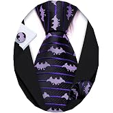 Barry.Wang Ties for Men Handkerchief Cufflink Casual Necktie Set Festival | Silk Tie Sets Pocket Square Cufflinks,Fun Animal Designer Fashion,Jacquard Woven,Casual Festival Party