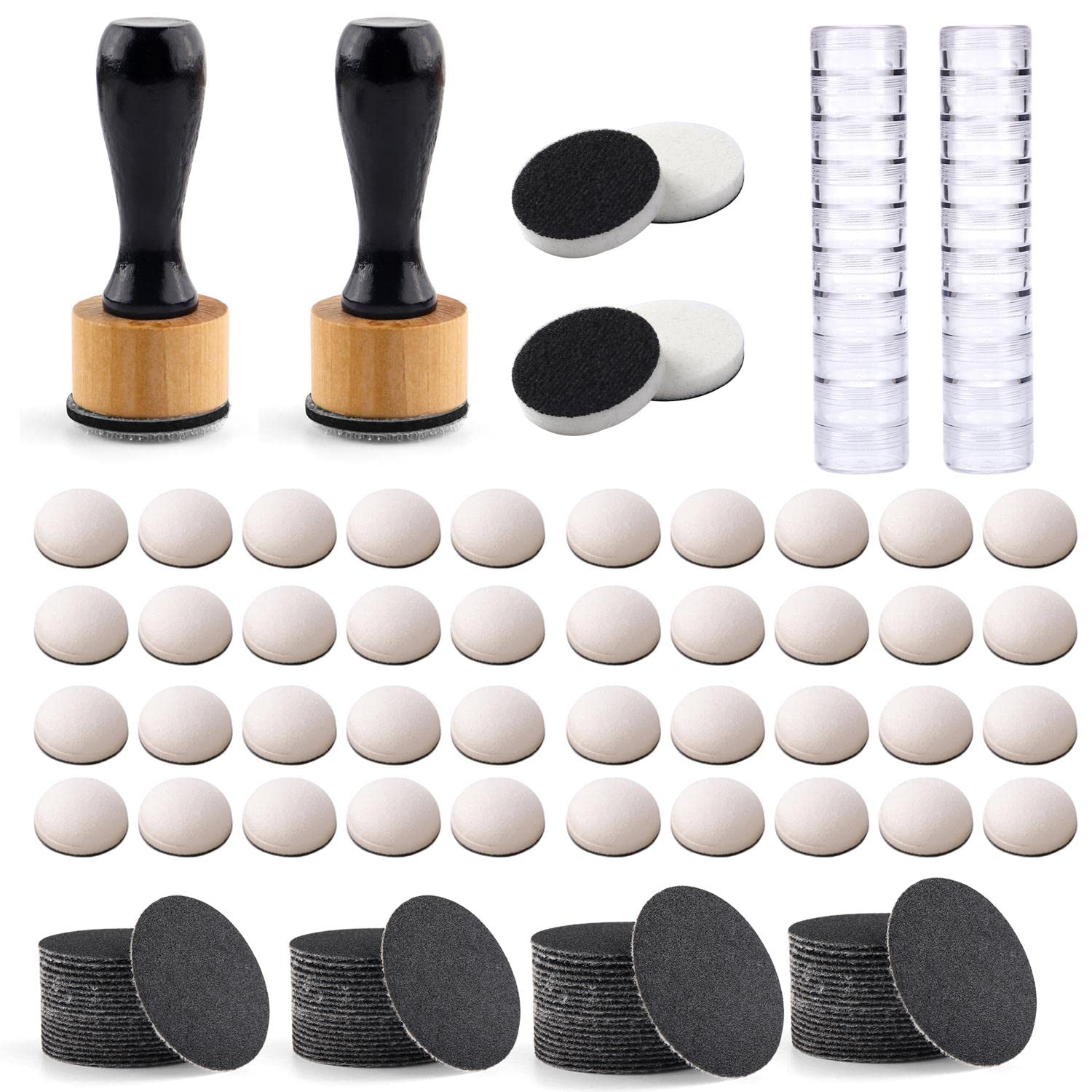128Pcs/Set Mini Sanding Disks, Round Foam Refills for Scrapbooking, Control of Ink Placement, DIY Bits of Color or Paper