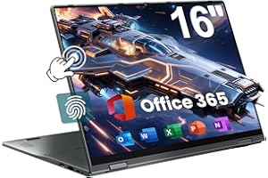 jumper 16 inch Convertible Laptop, Laptop Computer with Quad Core N95 Processor (Up to 3.4GHz), 16GB DDR5 RAM 640GB Storage, 360 Degree Touchscreen, Backlit Keyboard, Fingerprint Reader, BT5.2, WiFi 6