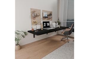 IAE Wall Mounted Folding Table with Pine Wood,48" x 16" Floating Wall Desk,Laundry Folding Table with Shelf Brackets,Fold Down Desk Shelf,Folding Workbench for Home,Dining,Laundry Room,Kitchen