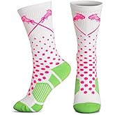 ChalkTalkSPORTS Girls Lacrosse Performance Crew Socks - Women's Mid-Calf - Youth & Adult Sizes - Multiple Colors