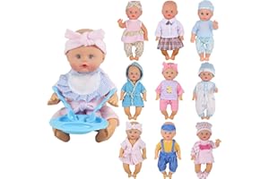 DRESSBAR 9 Sets for 9-10-11 Inch Alive Baby Doll Clothes Reborn Newborn Dress Outfits Clothing Costumes with Kitchen Accessory