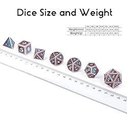 DNDND Metal D&D Dice Set,7 Pieces Dragon Scale