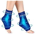 Ankle Foot Ice Pack Wrap for Injuries, Reusable Gel Cold Pack with Cold Compression Therapy, Hot & Cold Therapy Flexible Cold Pack for Achilles Tendonitis,Plantar Fasciitis,Foot Heel Blue