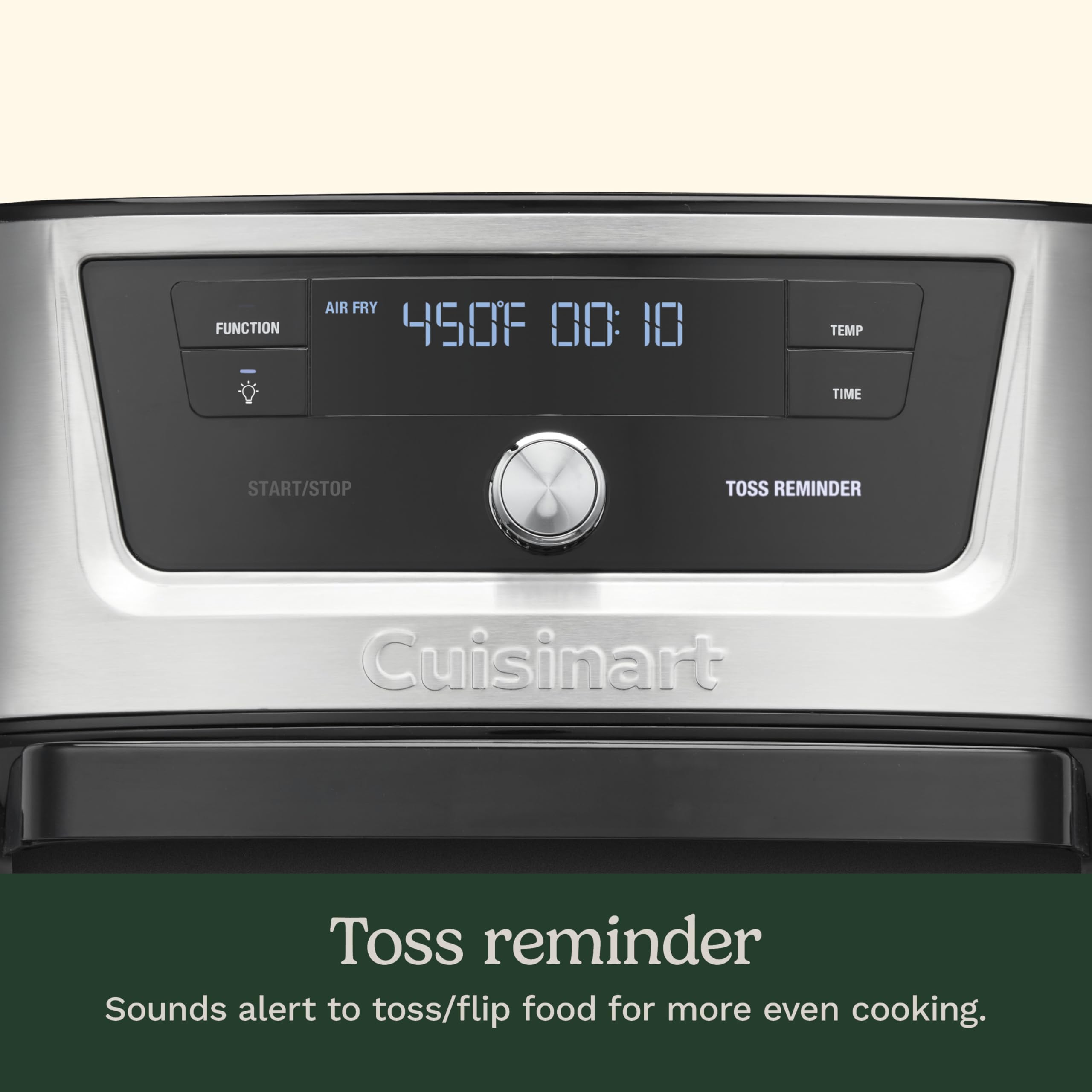 Freidora de aire Cuisinart, horno freidora de acero inoxidable con cesta de 9 cuartos con 6 preajustes para asar, hornear, asar, freír al aire, deshidratar y mantener caliente, piezas aptas para lavavajillas, comidas rápidas y fáciles, AIRX-221, negro