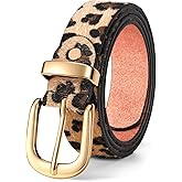 JASGOOD Women's Leather Belt for Jeans Pants, Fashion Ladies Belt for Dresses with Gold Buckle