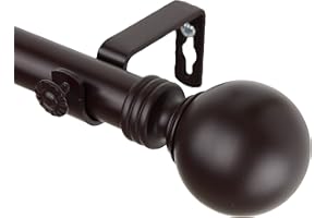 Rod Desyne Globe Window Curtain Rod Set, 120-170 inch, Mahogany - 100-01-996