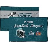 Northwest NFL Philadelphia Eagles 2025 Super Bowl LIX Multi Champ Conquerors Fan Towel 2 Pack 16" x 25"