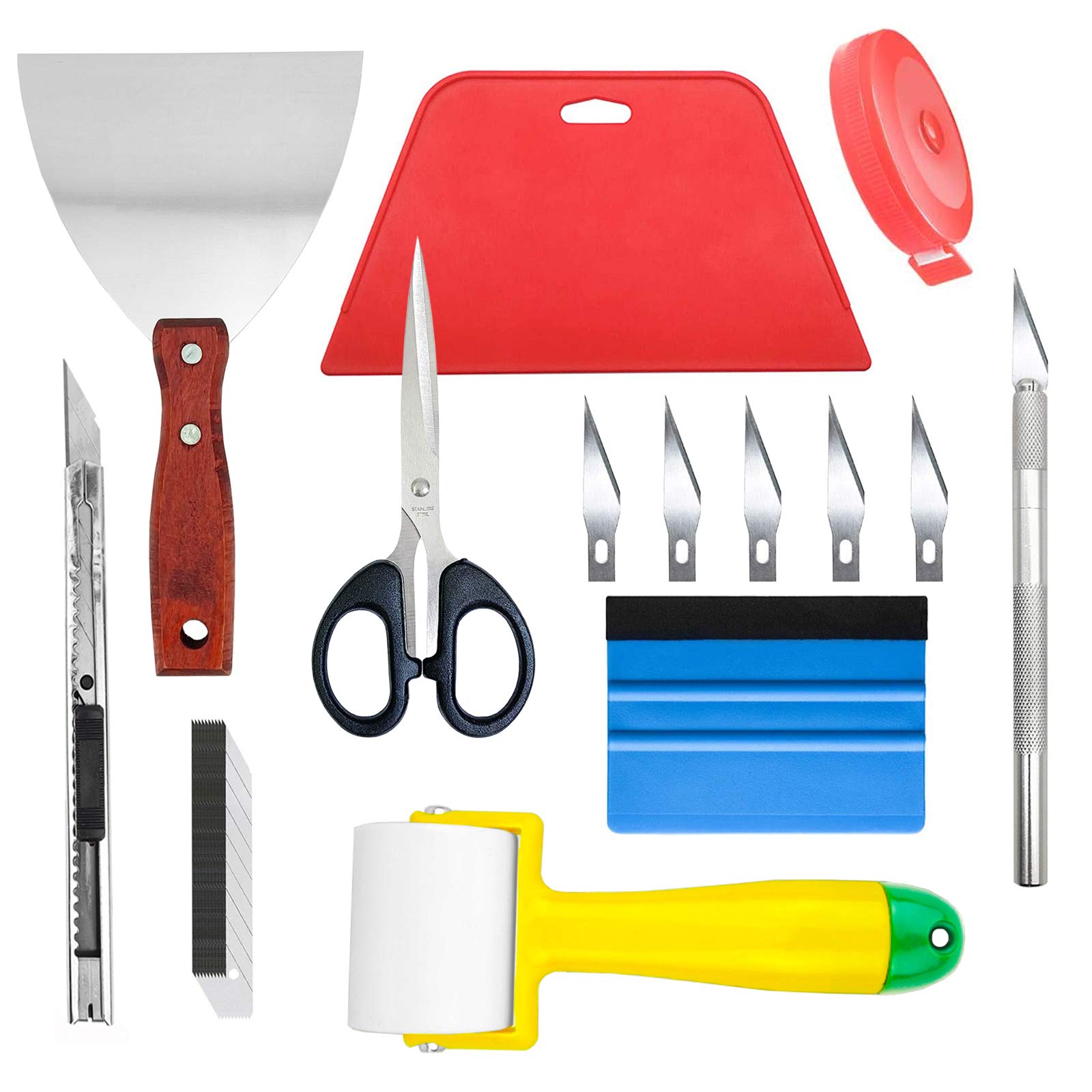 Ewrap Complete Wallpaper Hanging Kit Wallpaper Tools Set with Seam Roller, Steel Scraper, Squeegee, Wallpaper Trimmming Tool