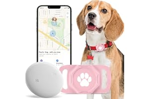 ZTOBNY Smart Pet Tracker for Collar - Dog Trackers Pet Location Tracker with Holder, No Monthly Fee, Compatible with Apple Airtag Find My (iOS Only), Anti-Lost Tracking Device for Pets, Luggage, Bag Straps