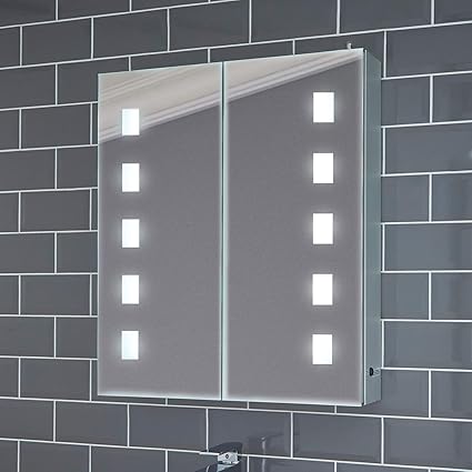 Pebble Grey Hayden Led Illuminated Bathroom Mirror Cabinet With Shaver Socket And Concealed Heated Demister Mirror Pad Motion Sensor Switch 600 X 700 Ip44 Rated 10 Year Guarantee Amazon Co Uk Kitchen Home