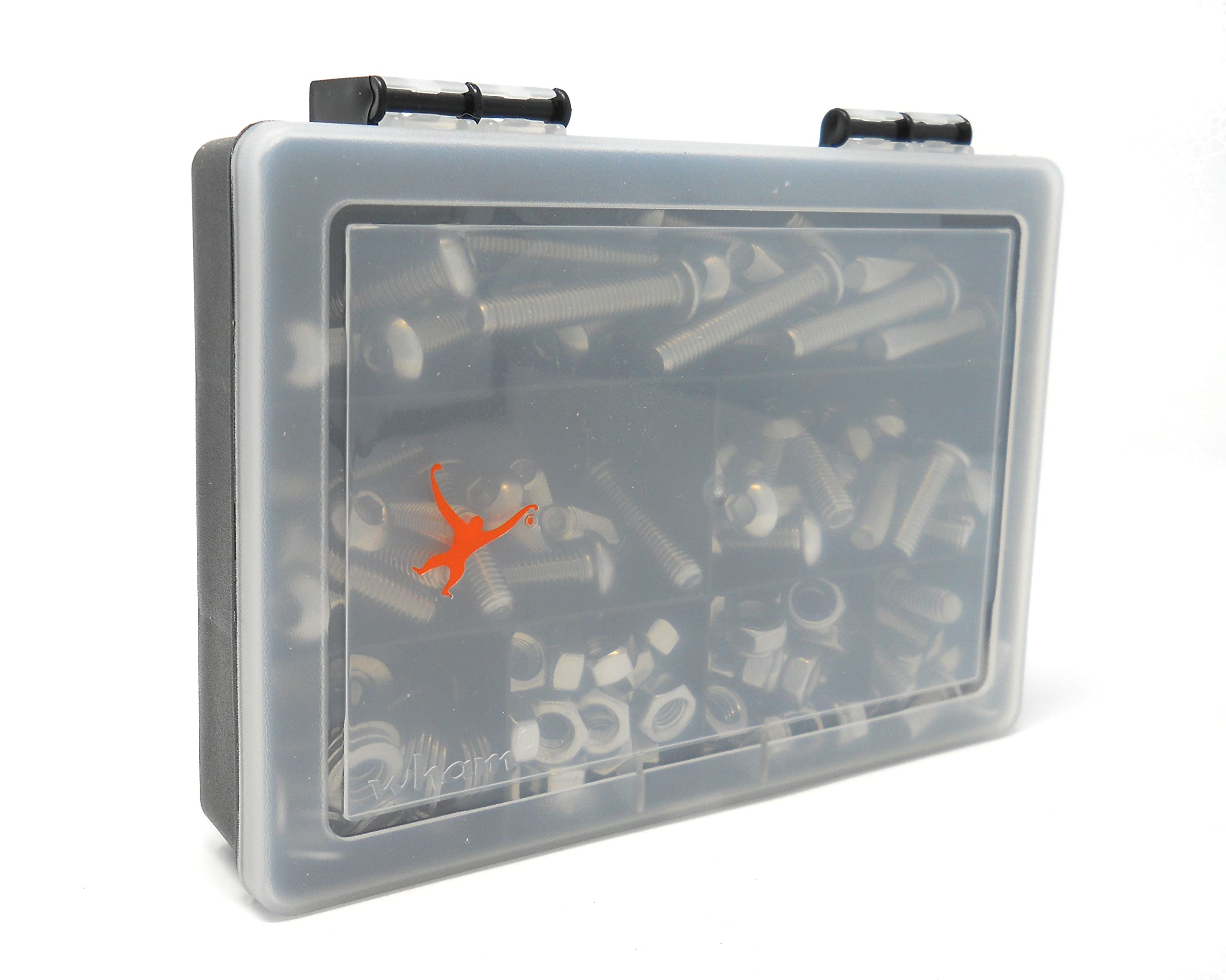 225 Piece M8 Allen Socket Button Head Bolt, Nut and Washer Kit -ISO 7380- A2-70 Stainless Steel; Sturdy Recycled Compartment Box