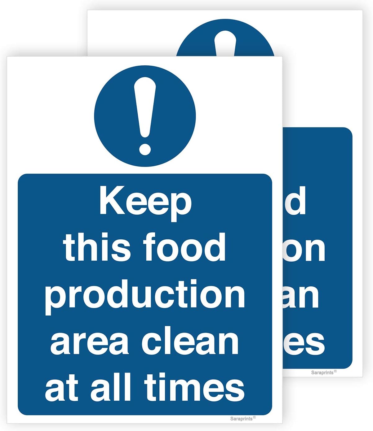 Pack of 2 Food Hygiene Signs Self adhesive Waterproof Vinyl 150mm x 200mm V1192, 150 x 200 mm