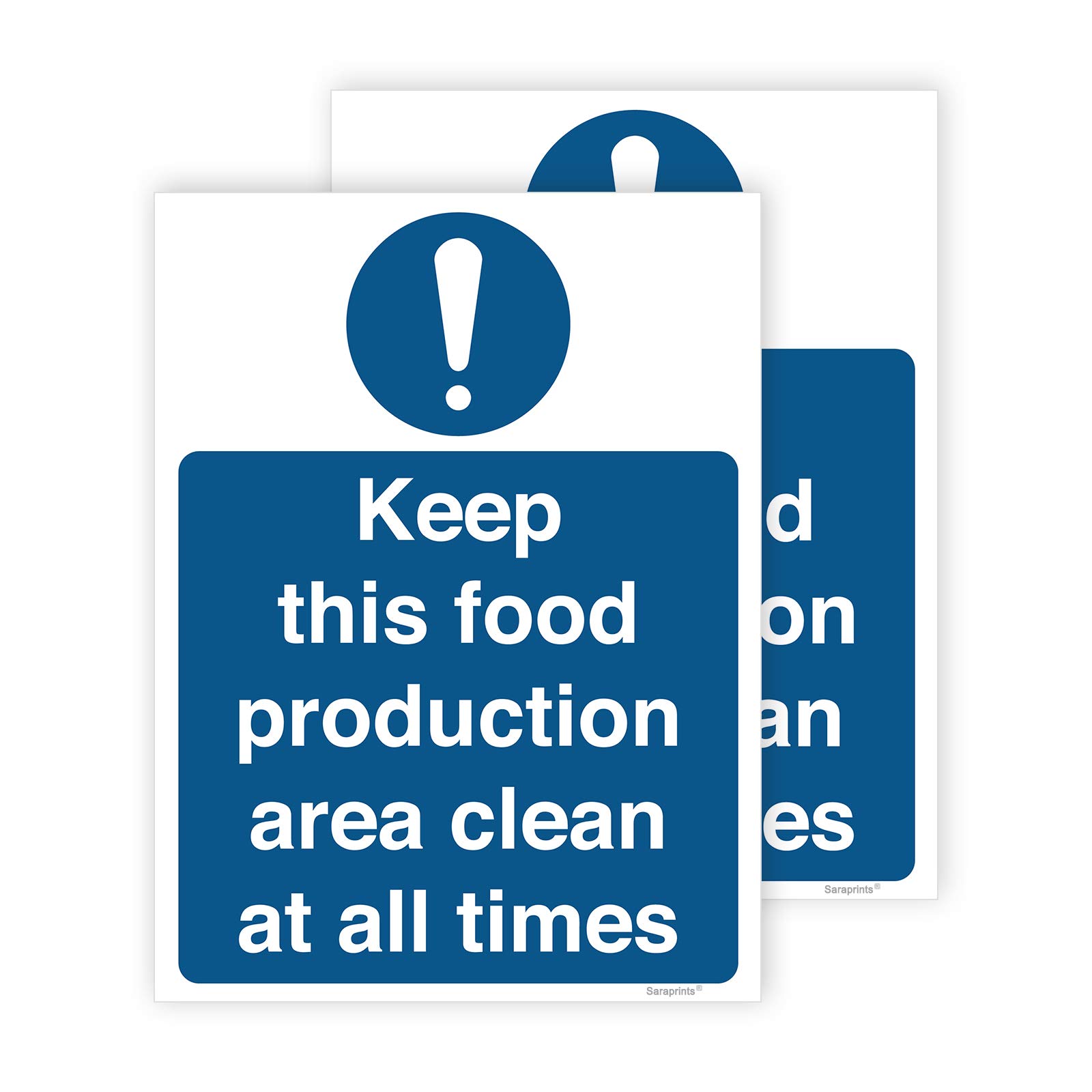 Pack of 2 Food Hygiene Signs Self adhesive Waterproof Vinyl 150mm x 200mm V1192