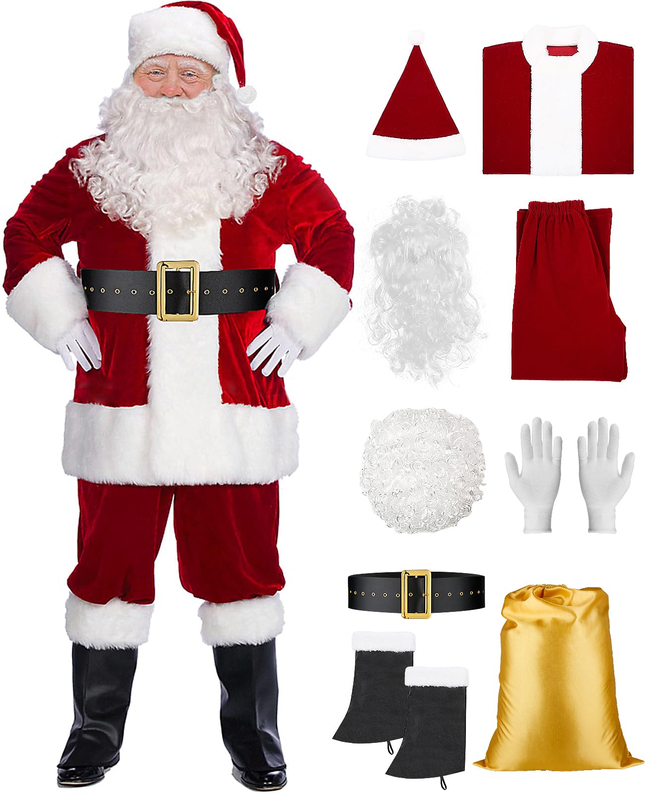 Santa Suit Deluxe Santa Claus Costume For Men Christmas Adults Santa Santa Suit Deluxe Santa Claus Costume For Men Christmas Adults Santa