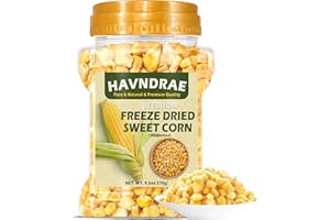HAVNDRAE 9.5oz Freeze Dried Sweet Corn Kernels – Super Sweet Dehydrated Yellow Corn, Single-Ingredient Vegan Dried Vegetable for Salad, Soup, Stew – Kosher Food for Everyday Meals and Camping