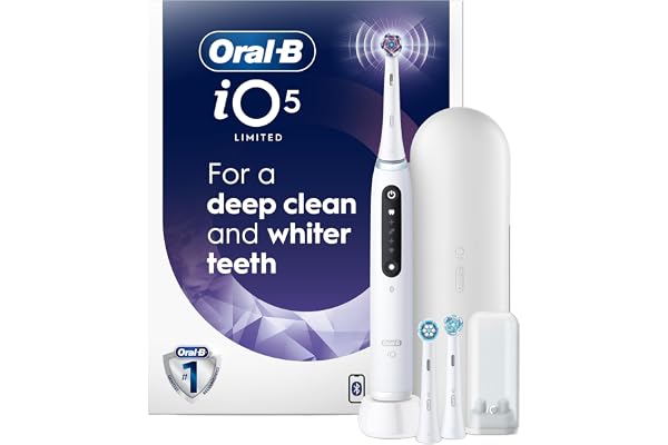 Oral-B iO Series 5 Limited Electric Toothbrush with (3) Brush Head, Rechargeable, White
