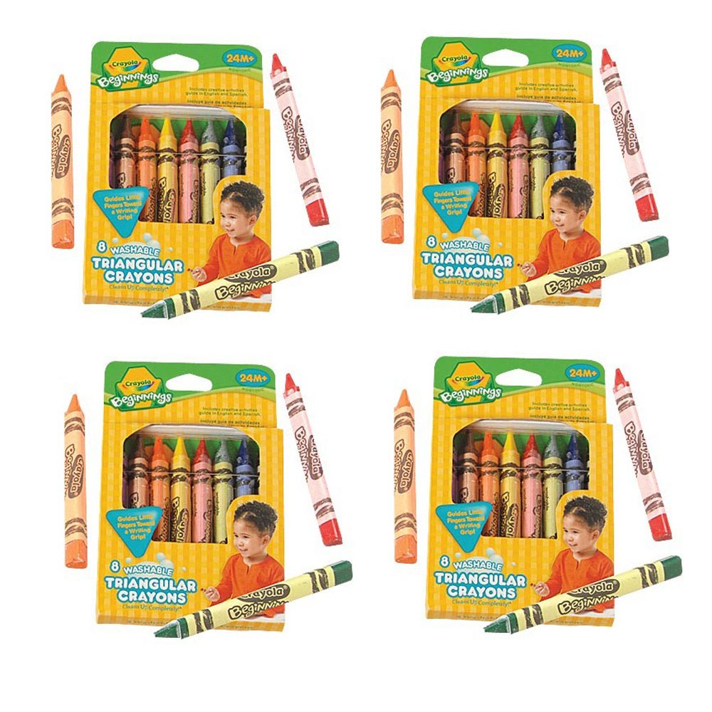 Amazon Toddler Triangle Crayons Set Of Four 8 Ct Crayola Anti 